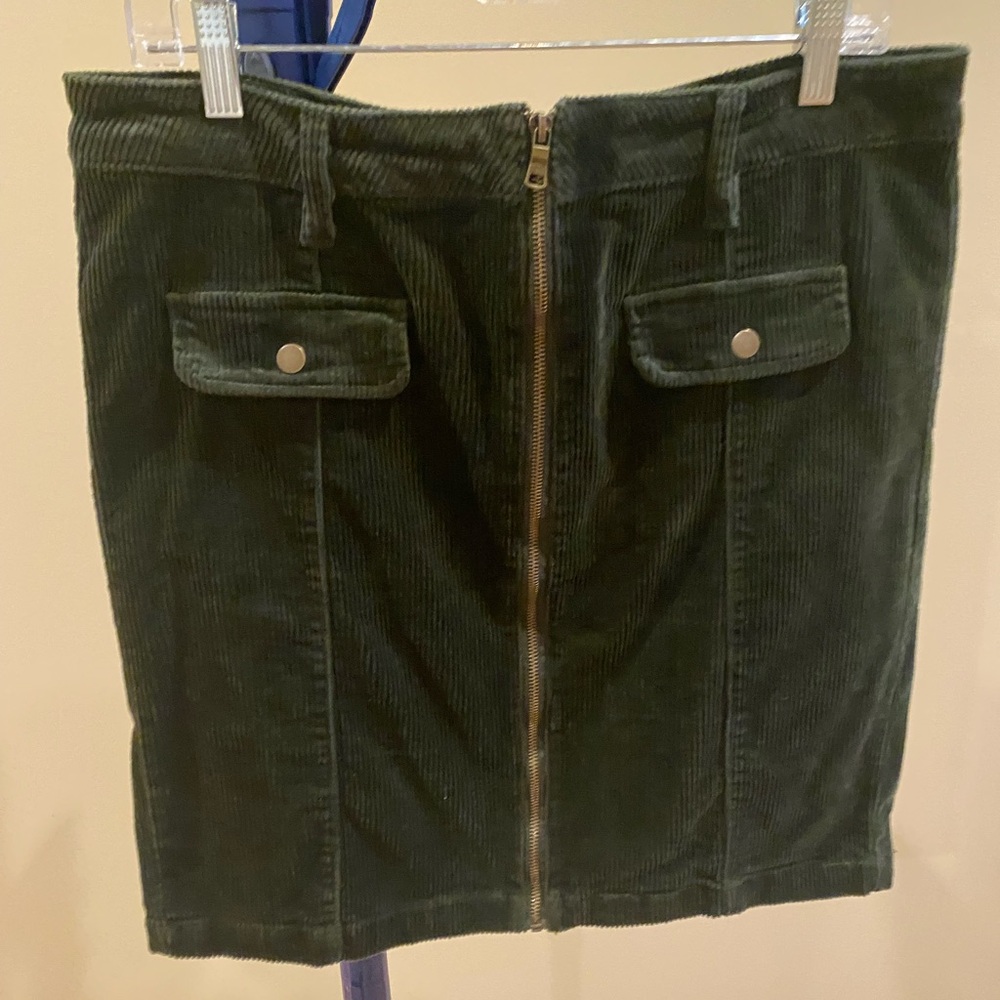 d. jeans Forest Green Corduroy Mini Skirt